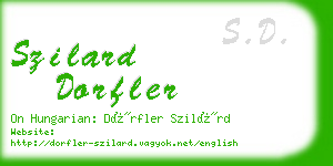 szilard dorfler business card